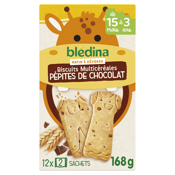 Biscuits bébé multicéréales pépites de chocolat dès 15 mois BLEDINA 168g