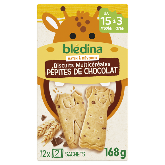 Biscuits bébé multicéréales pépites de chocolat dès 15 mois BLEDINA 168g