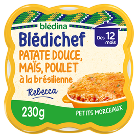 Purée de patates douces&maïs, poulet à la bréilienne 12m BLEDINA 230g