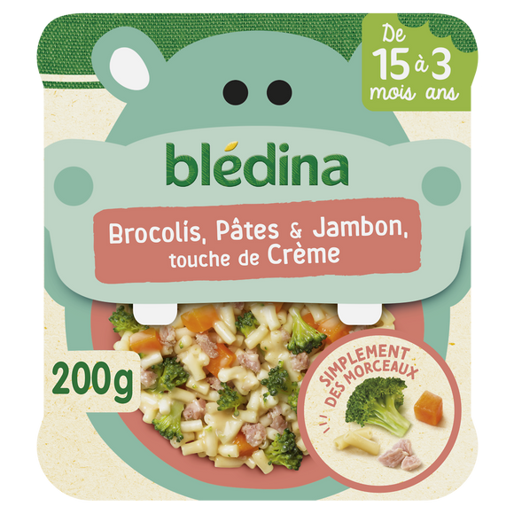 BLEDINA BLEDIDEJ - Brocolis, Pâtes, Jambon & touche de Crème, dès 15mois - 200g
