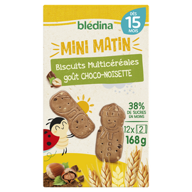 Biscuits Multicéréales goût choco-noisette 15 mois BLEDINA 168g