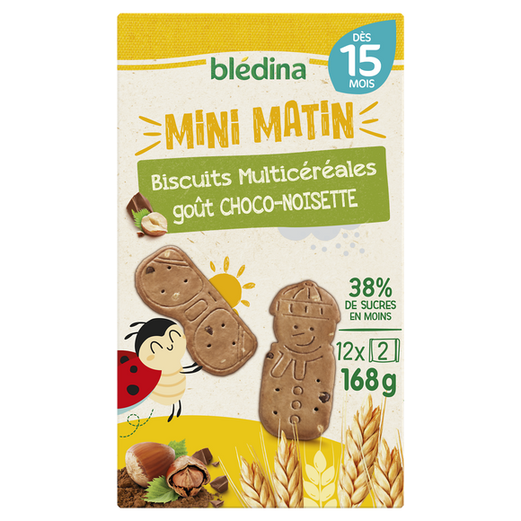 Biscuits Multicéréales goût choco-noisette 15 mois BLEDINA 168g