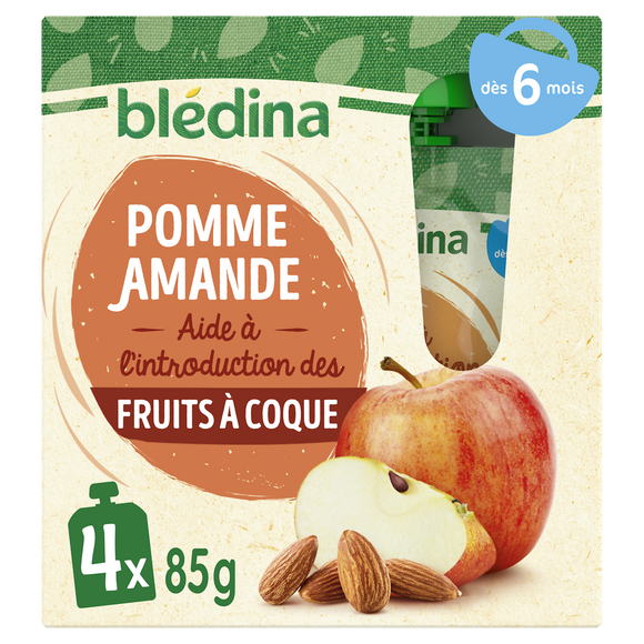 Gourdes pommes amandes dès 6 Mois BLEDINA 4x85g