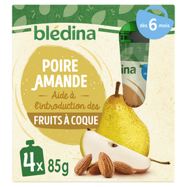 BLEDINA Gourdes Poires Amandes 4x85g dès 6 Mois