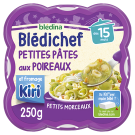 Petites Pâtes aux Poireaux et Kiri 15 mois blédichef BLEDINA 250g