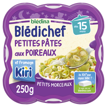 Petites Pâtes aux Poireaux et Kiri 15 mois blédichef BLEDINA 250g