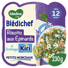 BLEDINA BLEDICHEF - Plat bébé du midi Risotto aux épinards et fromageKiri, dès 12 mois - 230g