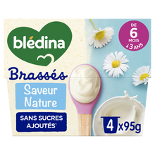 BLEDINA - Dessert brassé bébé nature dès 6 mois - 4x95g