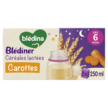 Céréales carottes blédiner BLEDINA dés 6 mois 2x250ml