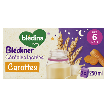 Céréales carottes blédiner BLEDINA dés 6 mois 2x250ml