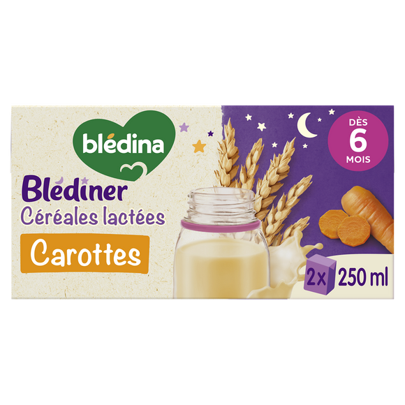 Céréales carottes blédiner BLEDINA dés 6 mois 2x250ml