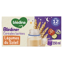 Céréales lactées Blédiner légumes du Soleil dés 12 mois BLEDINA 2x250ml