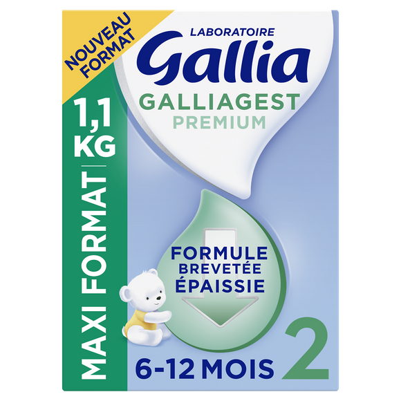 GALLIA GALLIAGEST - Lait en poudre bébé prémium, 2ème âge, dès 6 mois-1,1kg