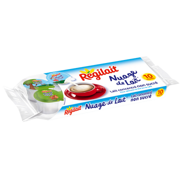 Lait concentré non sucré "Nuage de Lait" REGILAIT, 10 coupelles, 75g