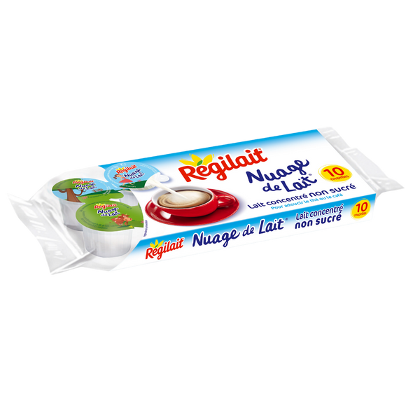 Lait concentré non sucré "Nuage de Lait" REGILAIT, 10 coupelles, 75g