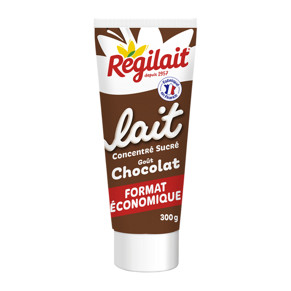 Lait concentré sucré goût chocolat REGILAIT, tube 300g