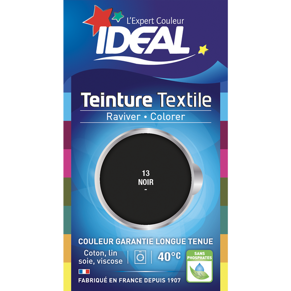 Teinture liquide mini pour tissus noir IDEAL