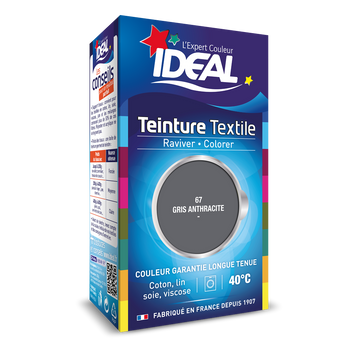 Teinture liquide pour tissus gris anthracite IDEAL