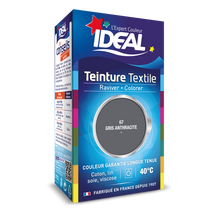 Teinture liquide pour tissus gris anthracite IDEAL