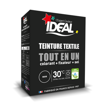 Teinture pour textile noir Tout en Un IDEAL, paquet de 350g