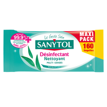 Lingettes désinfectantes SANYTOL eucalyptus x160