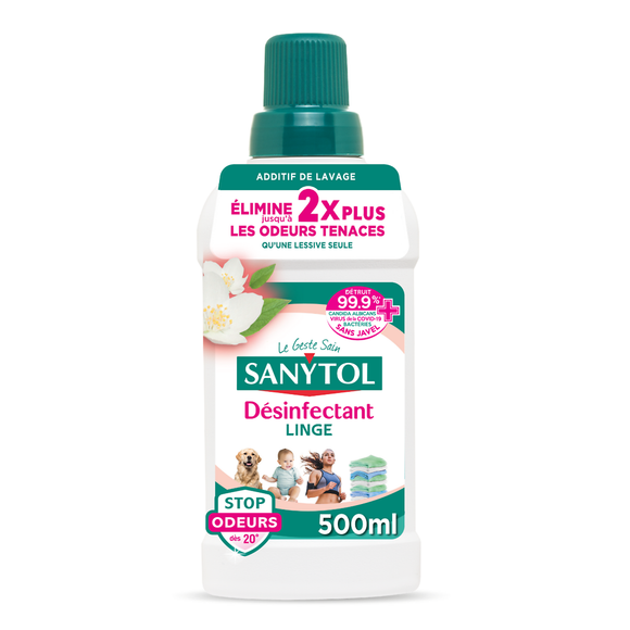 Désinfectant linge stop odeurs Fleurs Blanches SANYTOL 500mL