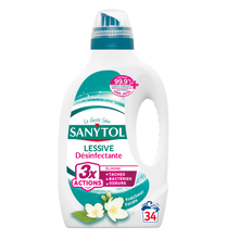 SANYTOL - Lessive liquide - Désinfectant - 3 en 1 - Fraicheur floral -34 lavages - 1.7 l