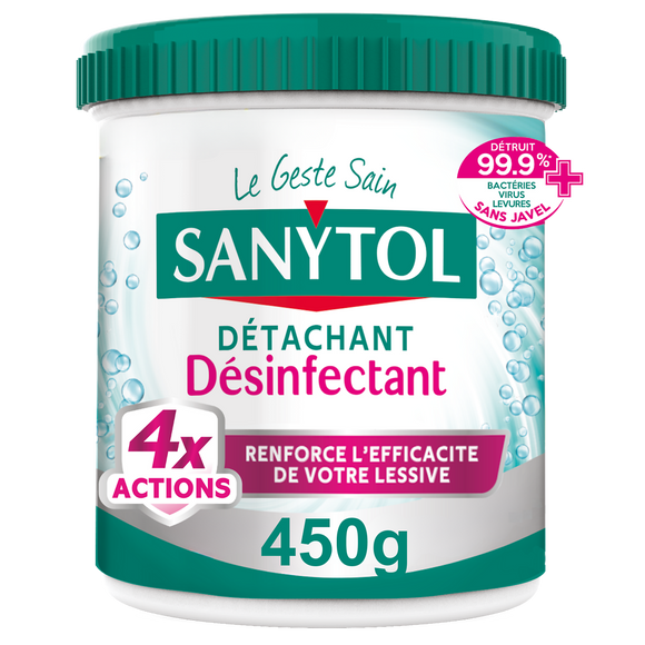 Poudre détachante SANYTOL désinfectante 4 actions 450g