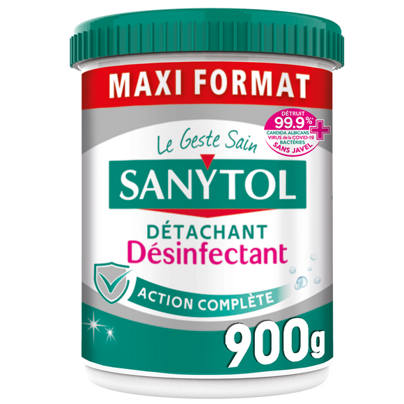 Poudre détachante désinfectante SANYTOL, pot de 900g