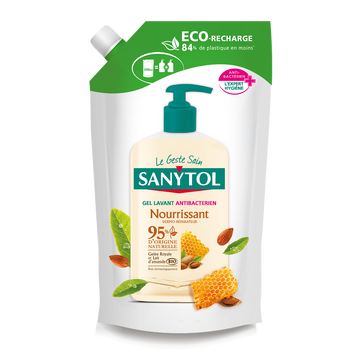 Gel lavant anti-bactérien nourrissant gelée royale avec lait d'amandebio SANYTOL 500ml