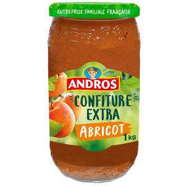 Confiture extra d'abricot ANDROS, 1kg