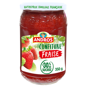 Confiture allégée de fraises ANDROS, 350g