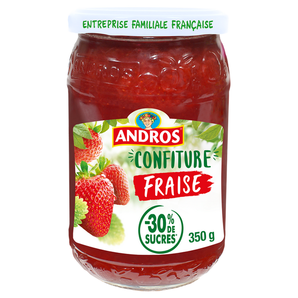 Confiture allégée de fraises ANDROS, 350g
