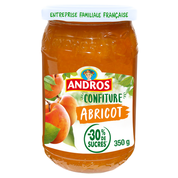 Confiture allégée d'abricot ANDROS, 350g