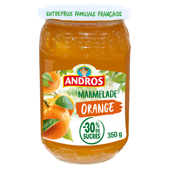 Confiture allégée d'orange ANDROS, 350g