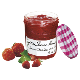 Confiture fraises & fraises des bois BONNE MAMAN, bocal de 370g