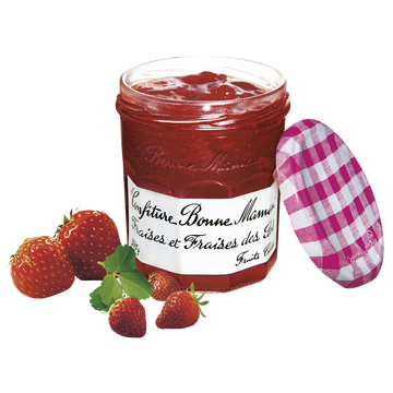 Confiture fraises & fraises des bois BONNE MAMAN, bocal de 370g