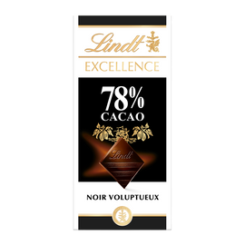 Chocolat noir corsé 78% LINDT EXCELLENCE, Tablette de 100g