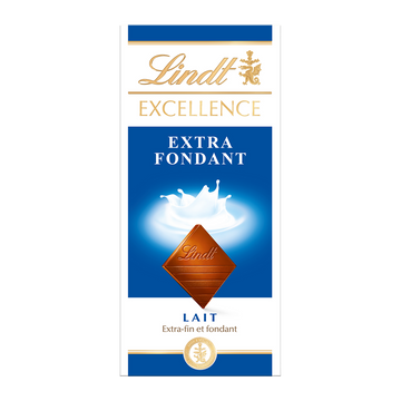 Chocolat au Lait extra fondant LINDT Excellence , Tablette de 100g