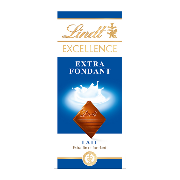 Chocolat au Lait extra fondant LINDT Excellence , Tablette de 100g