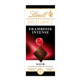 Chocolat noir framboise intense LINDT EXCELLENCE, Tablette de 100g