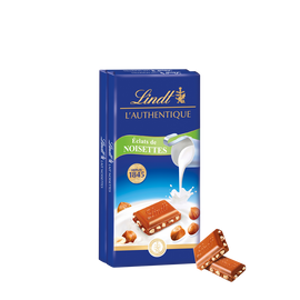 Lindt Tablette de chocolat MAÎTRE CHOCOLATIER Lait Noisettes 100g - Lot de 2