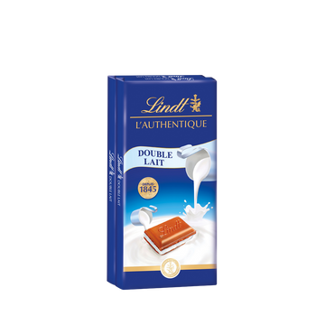 Lindt Tablette de chocolat MAÎTRE CHOCOLATIER Double Lait 100g - Lot de 2