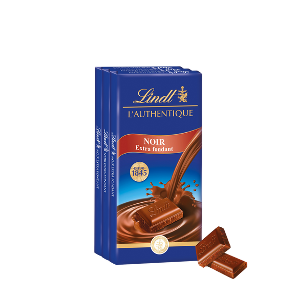 Chocolat noir extra fondant maître chocolatier LINDT 3x100g