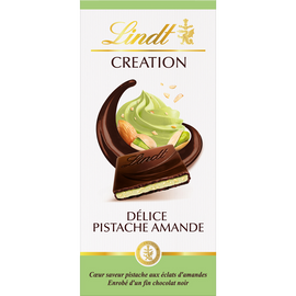 Chocolat noir pistache amande Création délice LINDT Tablette de 150g