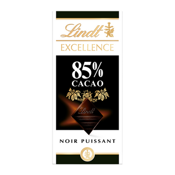 Chocolat noir 85% cacao Excellence LINDT, Tablette de 100g