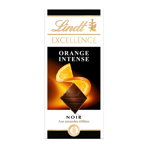 Chocolat noir orange intense Excellence LINDT Tablette de 100g