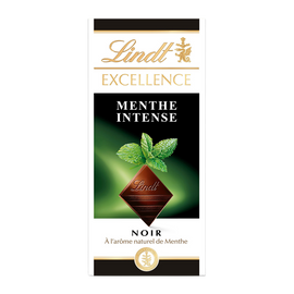 Chocolat noir menthe intense LINDT Excellence, Tablette de 100g