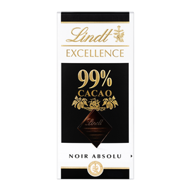 Chocolat excellence noir 99% de cacao LINDT, 50g