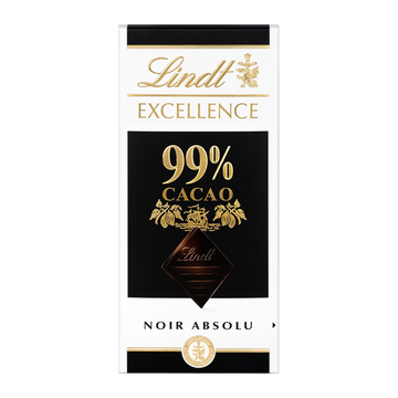 Chocolat excellence noir 99% de cacao LINDT, 50g